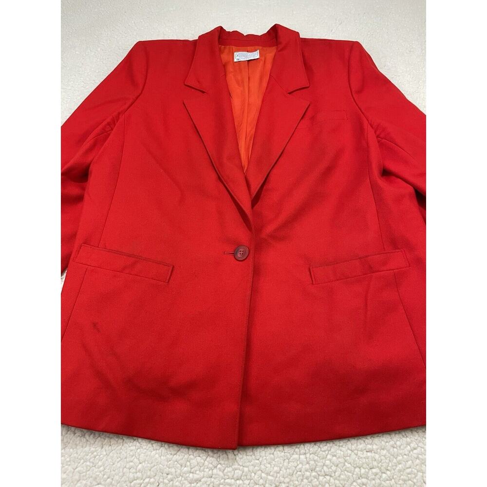 Vintage Pendleton Womens Plus 22W 100% Virgin Wool Coat Blazer Red Academia USA - Picture 2 of 16